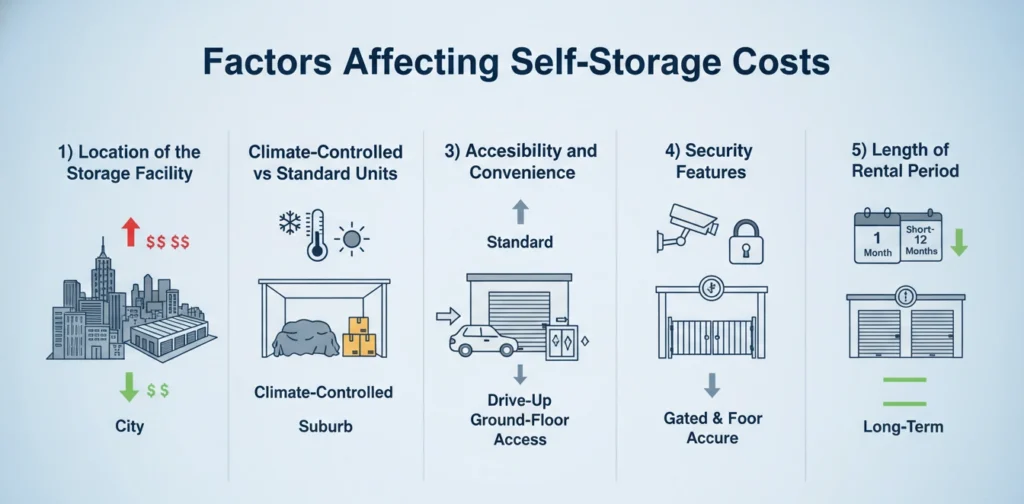 Factors That Affect the Average Monthly Cost of Self-Storage