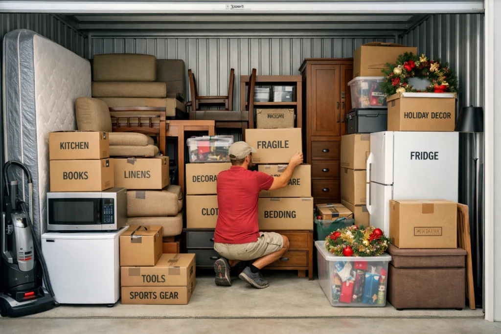 Items stored from a 2 bedroom apartment