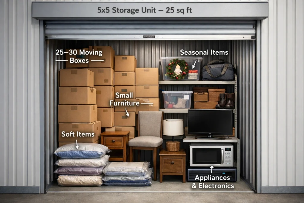 What fits in a 5x5 storage unit Easy guide to store more items