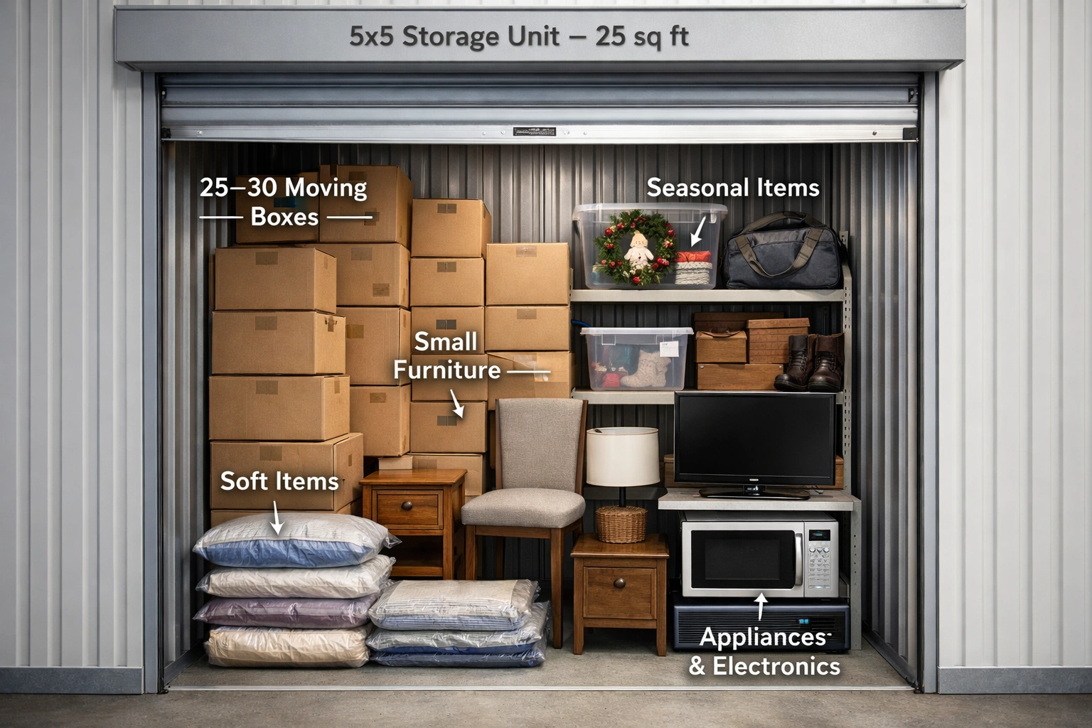 What fits in a 5x5 storage unit Easy guide to store more items