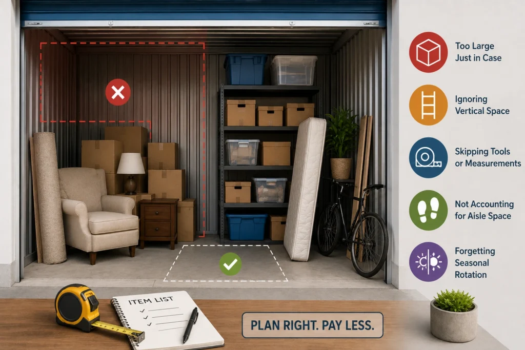 Storage Unit Sizes Guide: Common Sizing Mistakes That Waste Money