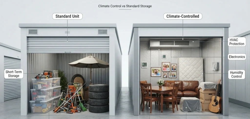 Climate Control Impact On Storage Unit Prices By Size
