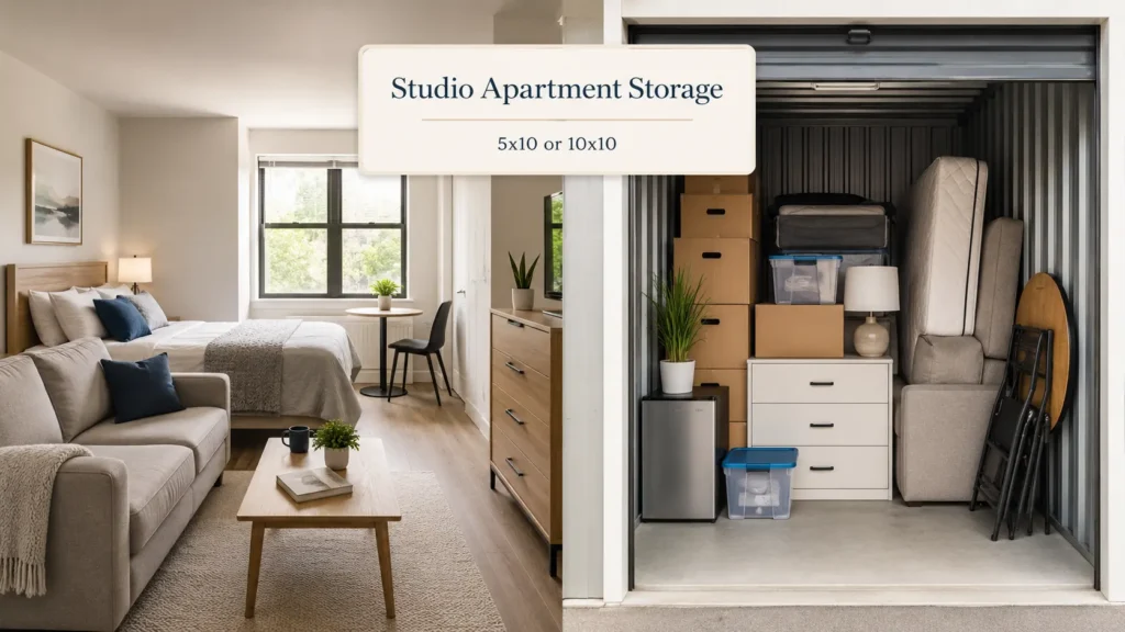 Size Storage Unit for a Studio Apartment