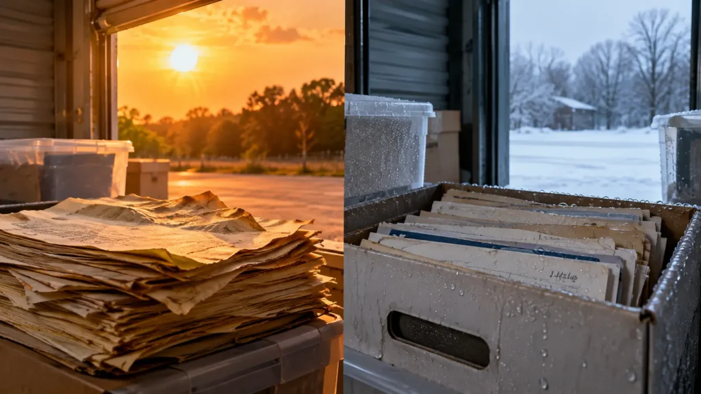 How Paper Records Stay Safe from summer heat, humidity, and winter condensation in storage units.