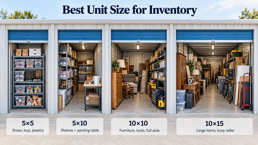 Storage Unit for Reselling sizes for organized inventory.